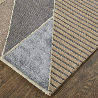 Feizy Nash 8852F Brown/Tan/Gray Area Rug Corner Image