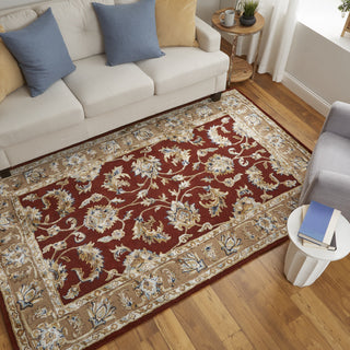 Feizy Prescott 8937F Red/Tan/Ivory Area Rug Lifestyle Image Feature