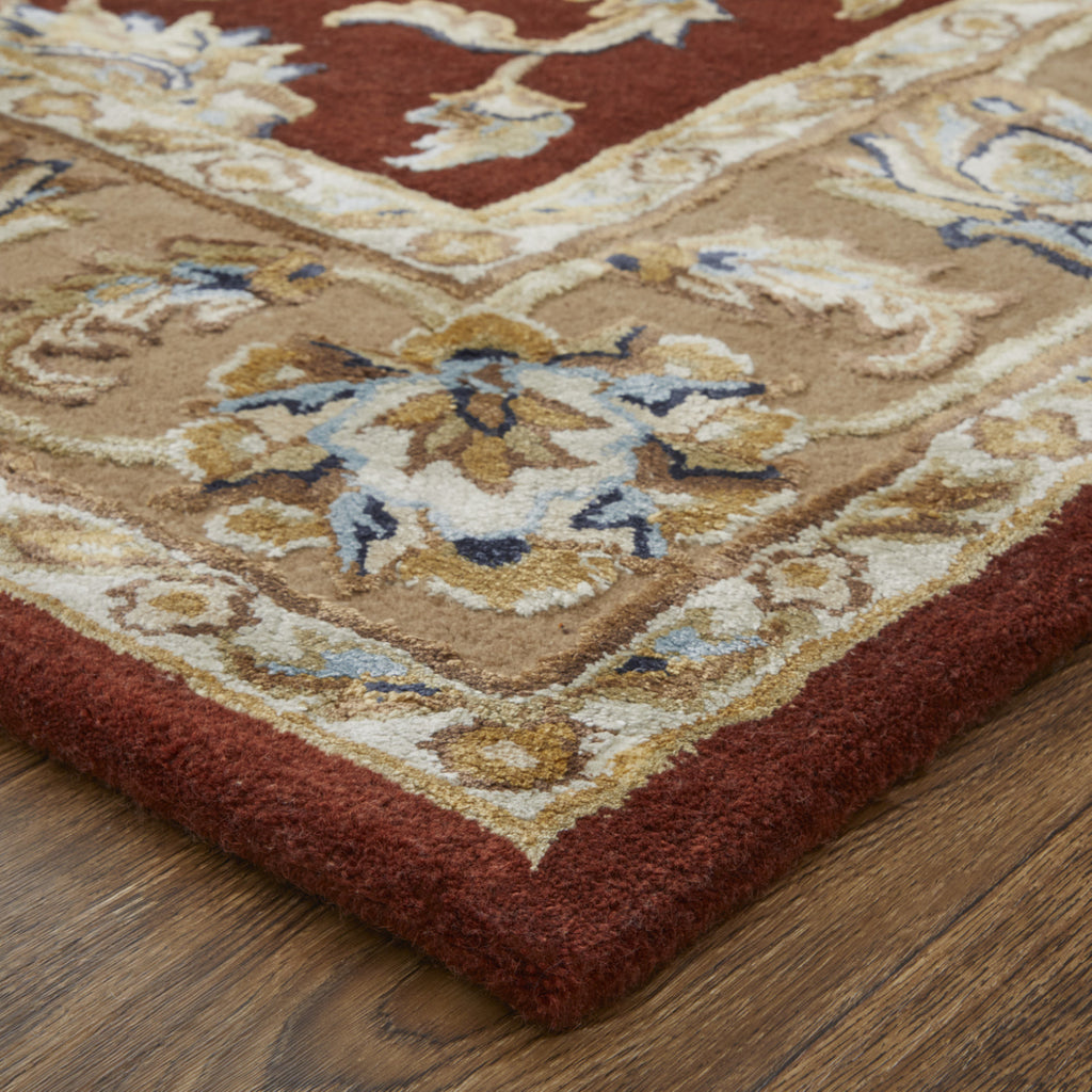 Feizy Prescott 8937F Red/Tan/Ivory Area Rug Lifestyle Image Feature