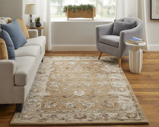 Feizy Prescott 8939F Tan/Ivory Area Rug Lifestyle Image Feature