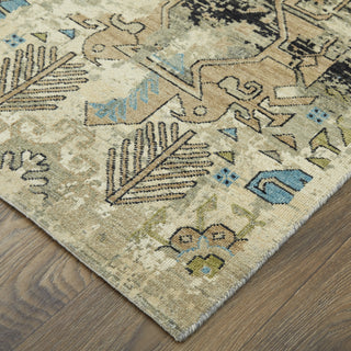 Feizy Palmer 69C6F Green/Tan/Gray Area Rug Corner Image