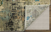 Feizy Palmer 69C6F Green/Tan/Gray Area Rug Corner Image with Rug Pad