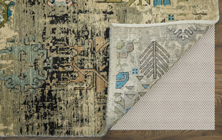 Feizy Palmer 69C6F Green/Tan/Gray Area Rug Corner Image with Rug Pad