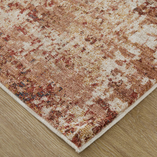 Feizy Pearson 39UEF Ivory/Red/Tan Area Rug Corner Image