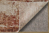 Feizy Pearson 39UEF Ivory/Red/Tan Area Rug Corner Image with Rug Pad