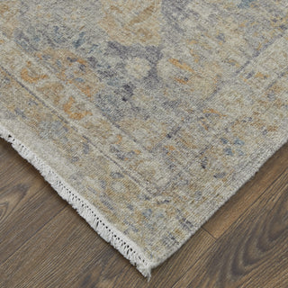 Feizy Rowen 69ALF Tan/Ivory/Orange Area Rug Corner Image