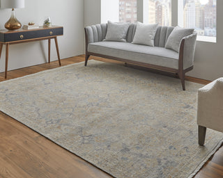 Feizy Rowen 69ALF Tan/Ivory/Orange Area Rug Lifestyle Image Feature