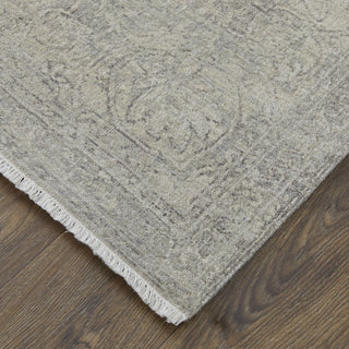 Feizy Rowen 69AMF Gray/Taupe/Ivory Area Rug Corner Image
