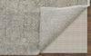 Feizy Rowen 69AMF Gray/Taupe/Ivory Area Rug Corner Image with Rug Pad