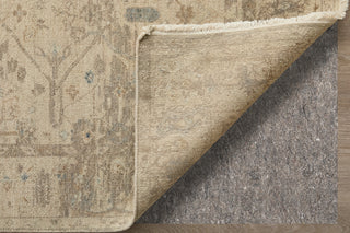 Feizy Rowen 69APF Tan/Taupe/Ivory Area Rug Corner Image with Rug Pad