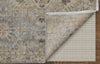 Feizy Rowen 69AVF Taupe/Gray/Orange Area Rug Corner Image with Rug Pad