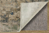 Feizy Sonora 39UBF Taupe/Ivory/Blue Area Rug Corner Image with Rug Pad