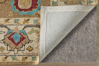 Feizy Springfield 8A45F Tan/Ivory/Blue Area Rug Corner Image with Rug Pad