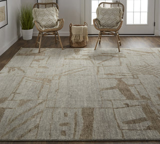 Feizy Sutton T6003 Tan Area Rug by Thom Filicia