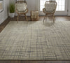 Feizy Kirkwood T8001 Beige/Silver Area Rug by Thom Filicia