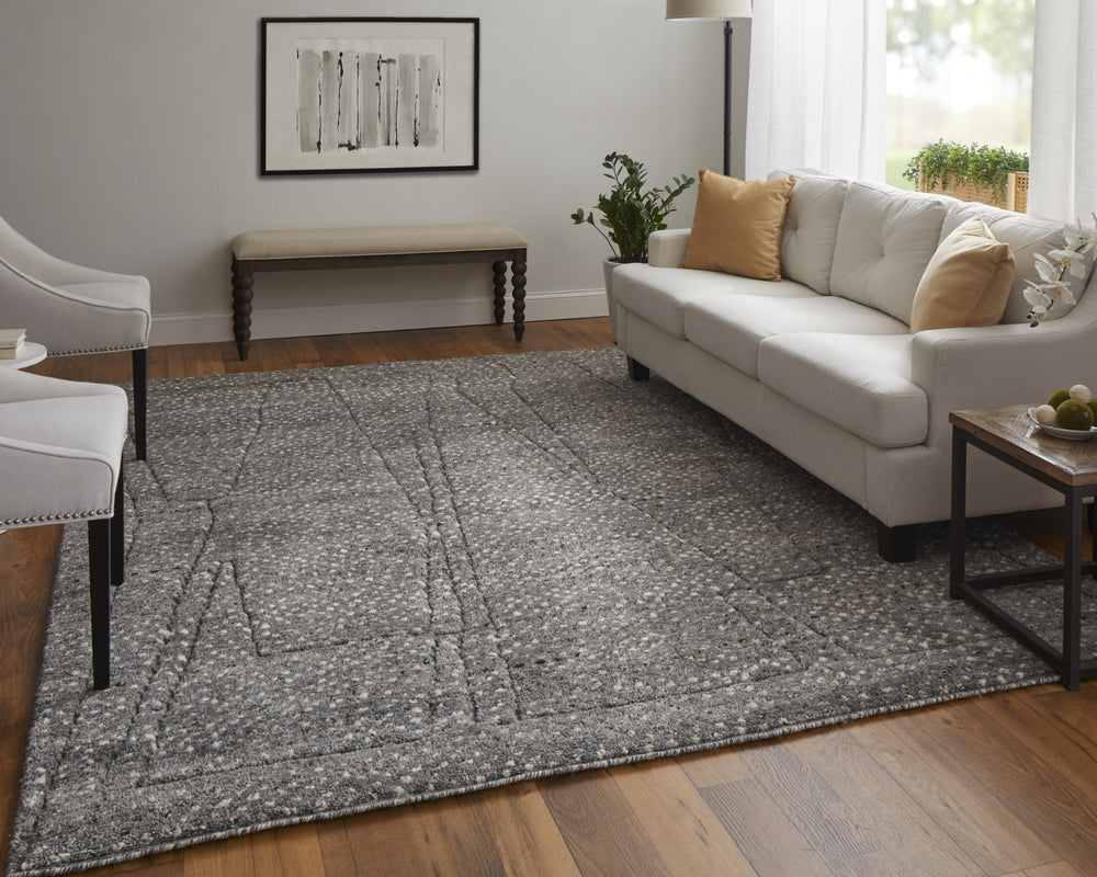 Feizy Dering T6042 Gray/Tan/Taupe Area Rug by Thom Filicia room image featured