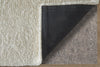 Feizy Tula 8A98F White Area Rug Corner Image with Rug Pad