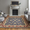 Feizy Wagner 8942F Blue/Red/Gold Area Rug Lifestyle Image Feature