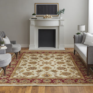 Feizy Wagner 8944F Tan/Gold/Red Area Rug Lifestyle Image Feature