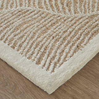 Feizy Winston 8B02F Tan / Ivory Area Rug Corner Image