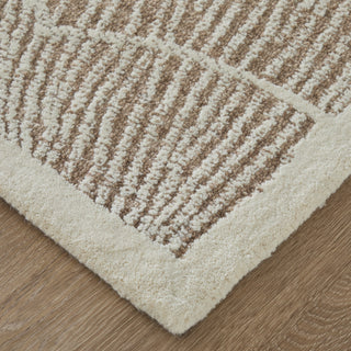 Feizy Winston 8B02F Taupe / Ivory Area Rug Corner Image
