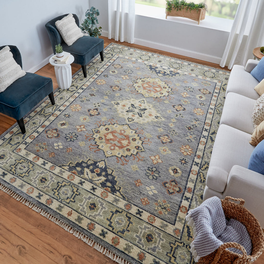 Feizy Fillmore 69CIF Blue/Taupe/Gray Area Rug Lifestyle Image Feature