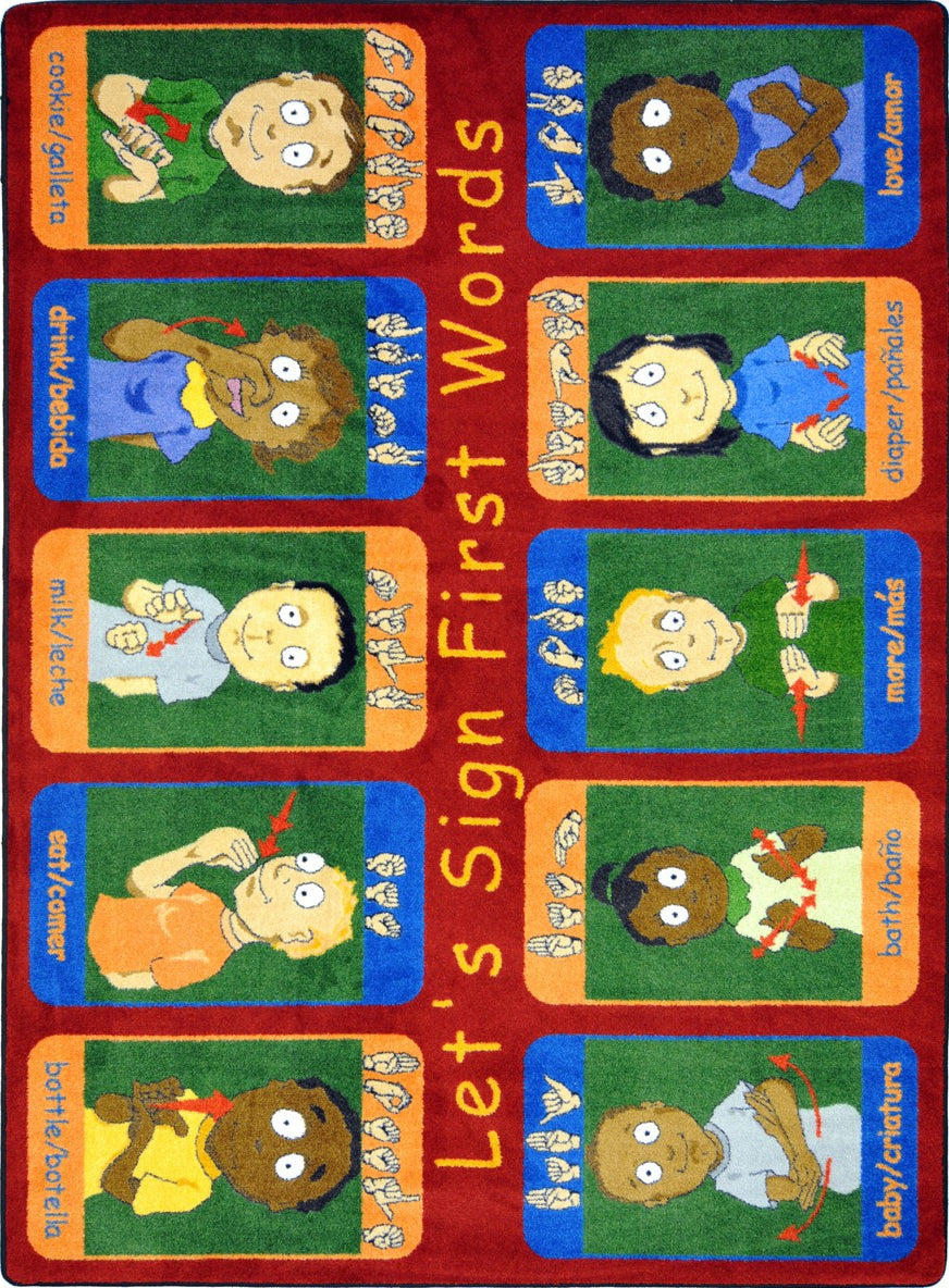 Joy Carpets Kid Essentials First Signs Multi Area Rug – Incredible Rugs ...