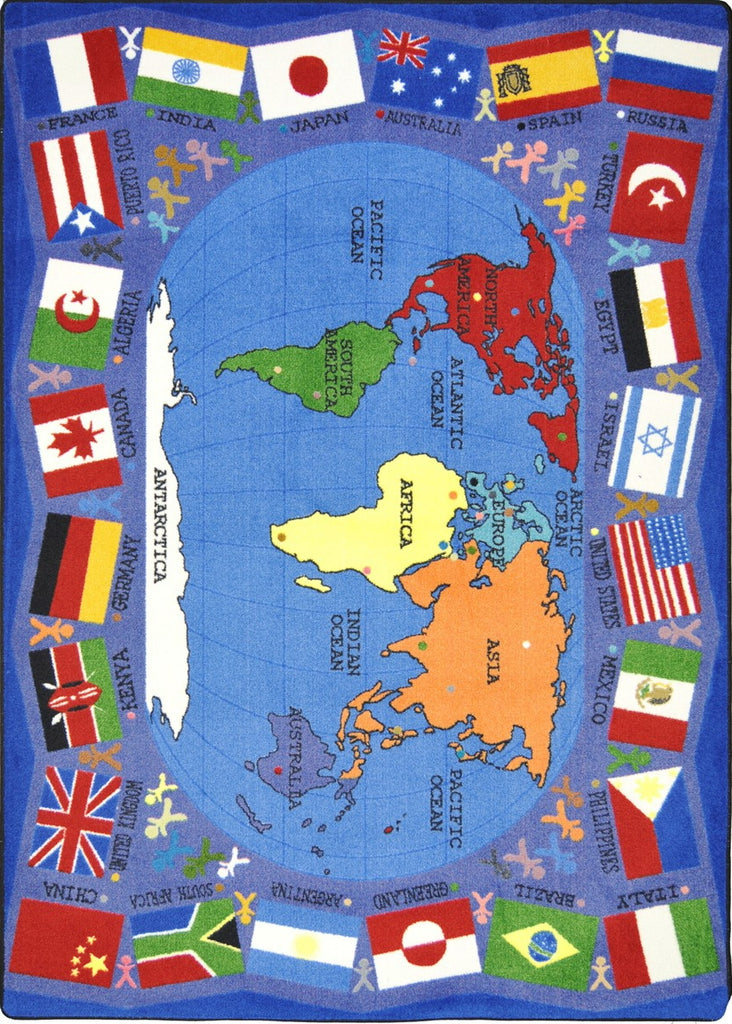 Joy Carpets Kid Essentials Flags of the World Multi Area Rug