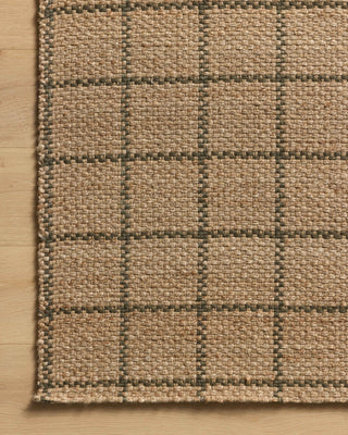 Fletcher FLE-01 Natural/Olive Area Rug by Chris Loves Julia X Loloi Backing Image