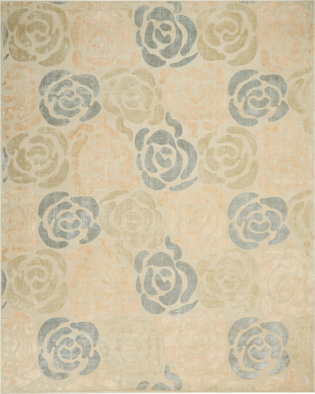 Andre Shell Rug Christopher Guy Wool and Silk CGS20 Sand Shell/Chic Grey Area Rug ...