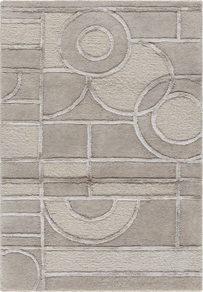 Surya Transcendence FLWL-2301 Metallic-Silver Area Rug by Frank Lloyd Wright Foundation