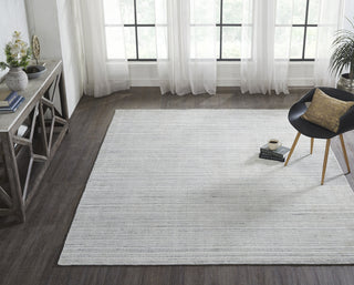 Ancient Boundaries Fog FOG-1215 Grey/White Stri� Area Rug Alternative Image