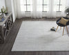 Ancient Boundaries Fog FOG-1215 Grey/White Stri� Area Rug Lifestyle Image Feature