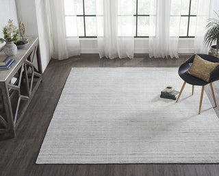 Ancient Boundaries Fog FOG-1215 Grey/White Stri� Area Rug Lifestyle Image Feature