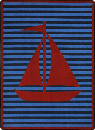 Joy Carpets Kid Essentials Following Seas Red Area Rug