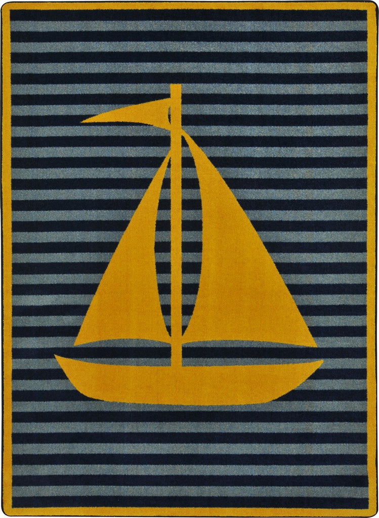 Joy Carpets Kid Essentials Following Seas Yellow Area Rug