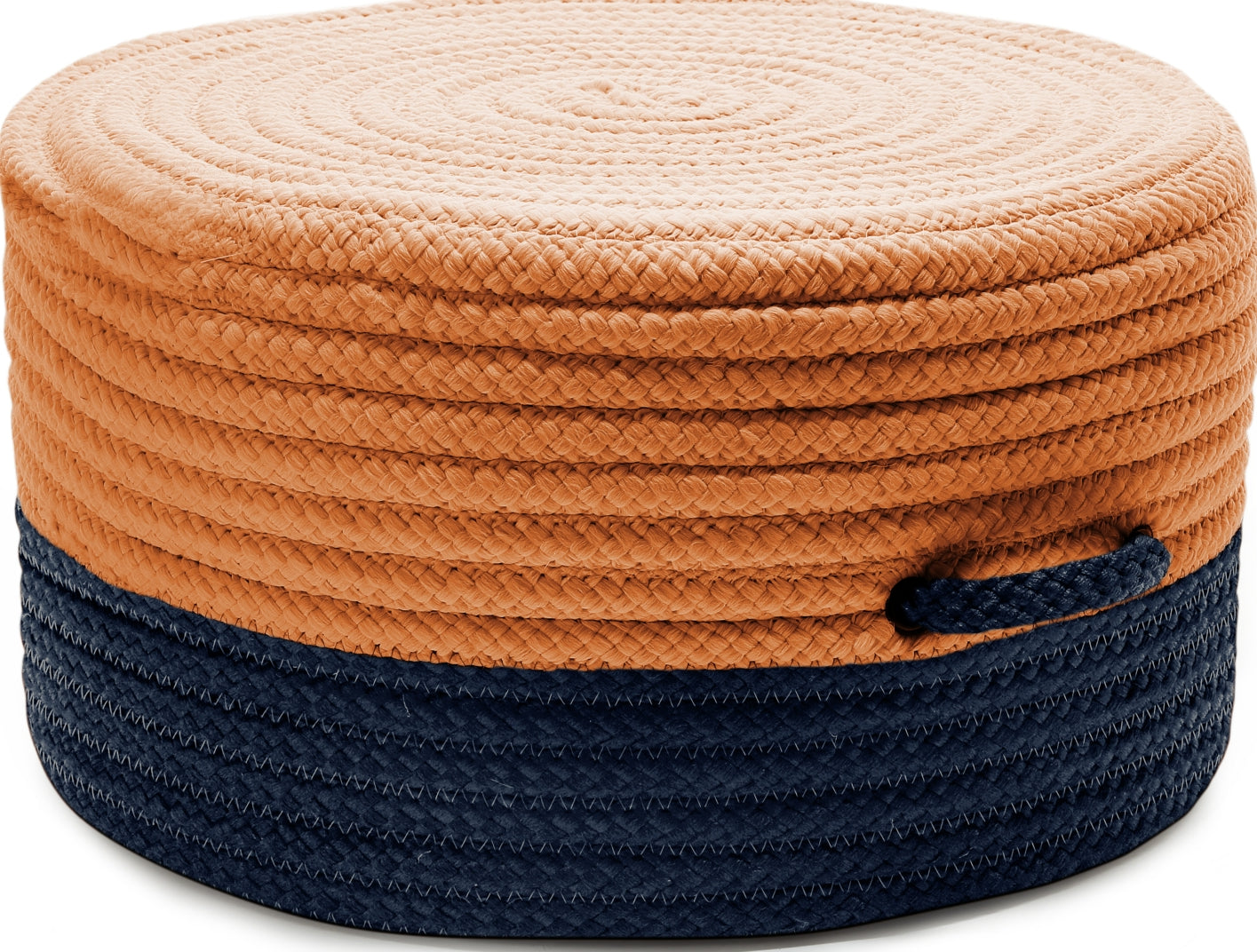 Colonial Mills Color Block Pouf FR31 Navy and Orange