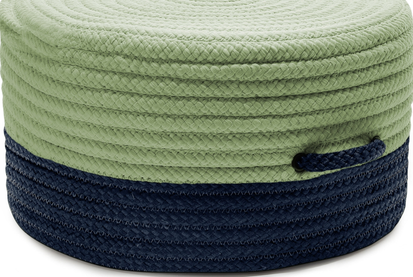 Colonial Mills Color Block Pouf FR61 Navy and Green