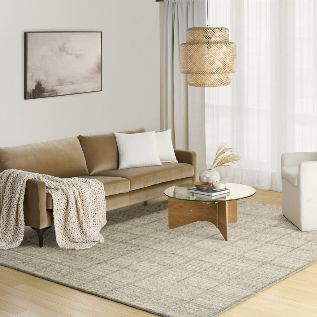 Nourison Pure Framework FRA01 Silver Area Rug by DKNY Corner Image