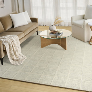 Nourison Pure Framework FRA01 Ivory Area Rug by DKNY Corner Image