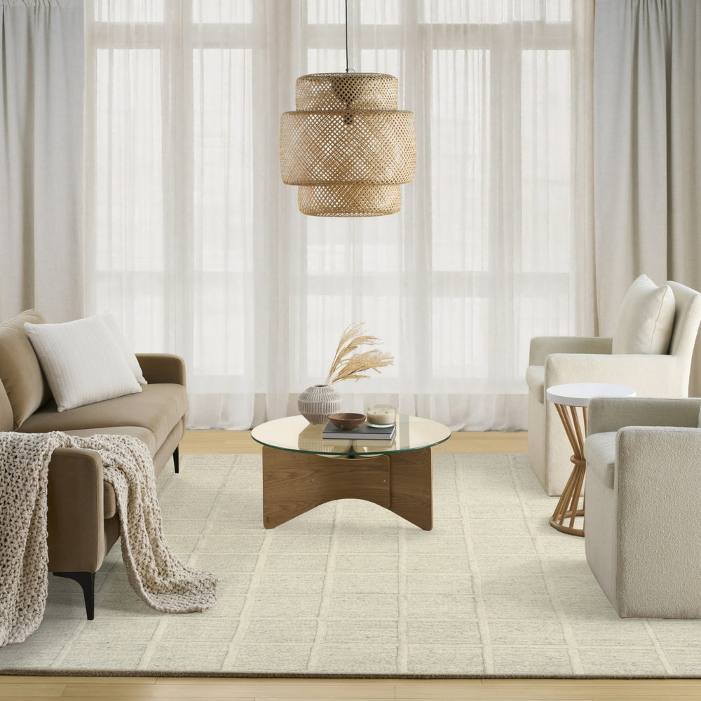 Nourison Pure Framework FRA01 Ivory Area Rug by DKNY Room Image Feature