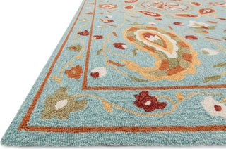 Loloi Francesca FC-53 Aqua / Spice Area Rug Corner Shot