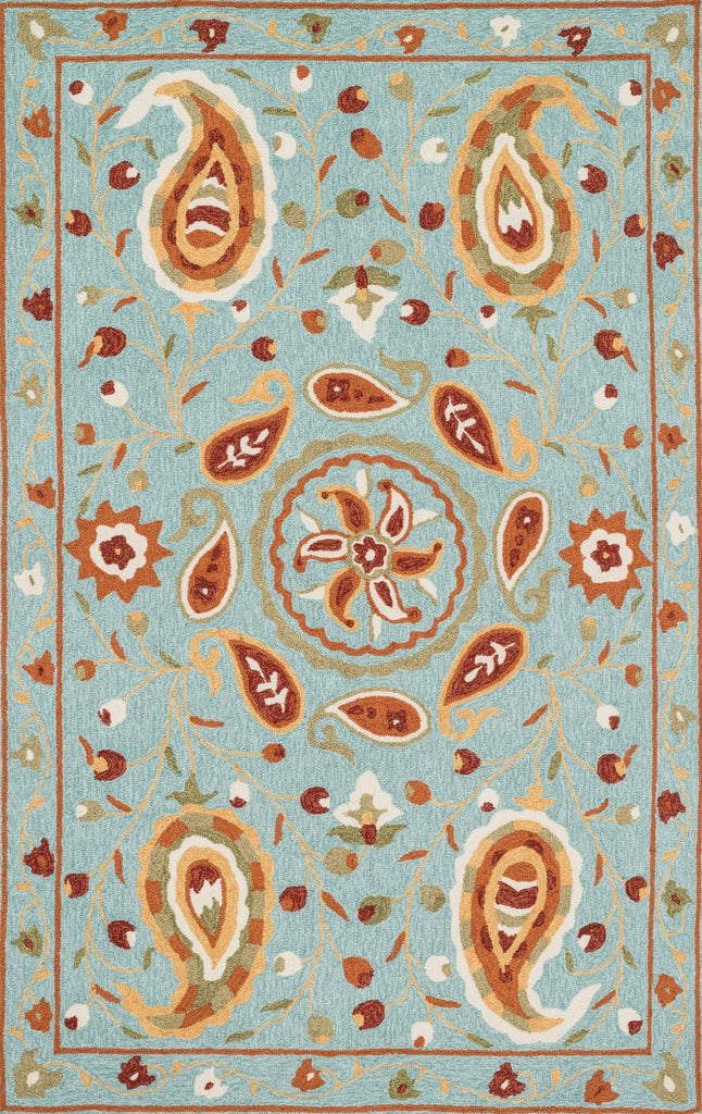 Loloi Francesca FC-53 Aqua / Spice Area Rug main image