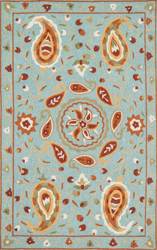 Loloi Francesca FC-53 Aqua / Spice Area Rug main image