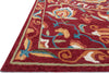 Loloi Francesca FC-54 Red / Sage Area Rug Corner Shot