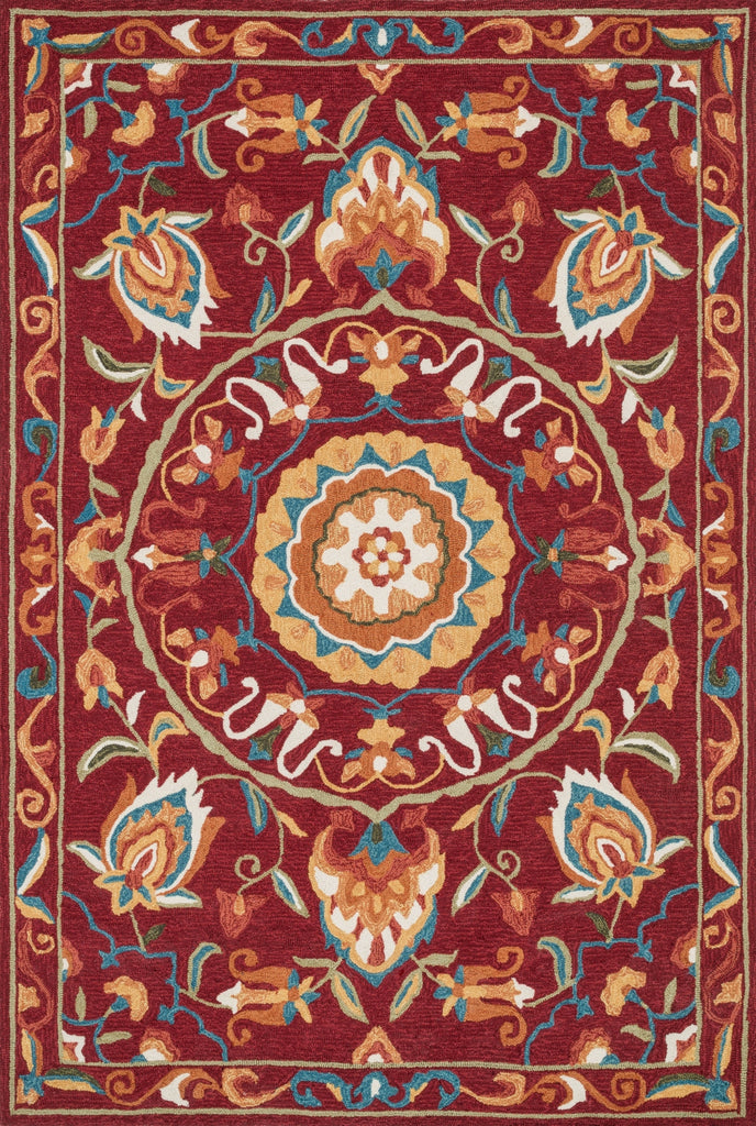 Loloi Francesca FC-54 Red / Sage Area Rug main image