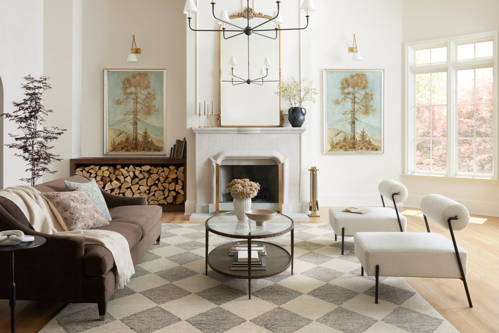 Chris Loves Julia x Loloi Francis FRA-01 Beige/Charcoal Area Rug Lifestyle Image Feature