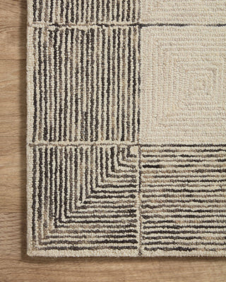 Chris Loves Julia x Loloi Francis FRA-02 Cream/Black Area Rug Corner Image