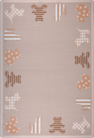 Joy Carpets Kid Essentials Frisky Friends Beige Area Rug