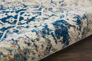 Nourison Fusion FSS12 Cream Blue Area Rug Corner Image